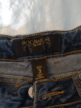 Rocawear Women's Dark Blue Denim Jeans with Contrast Stitching